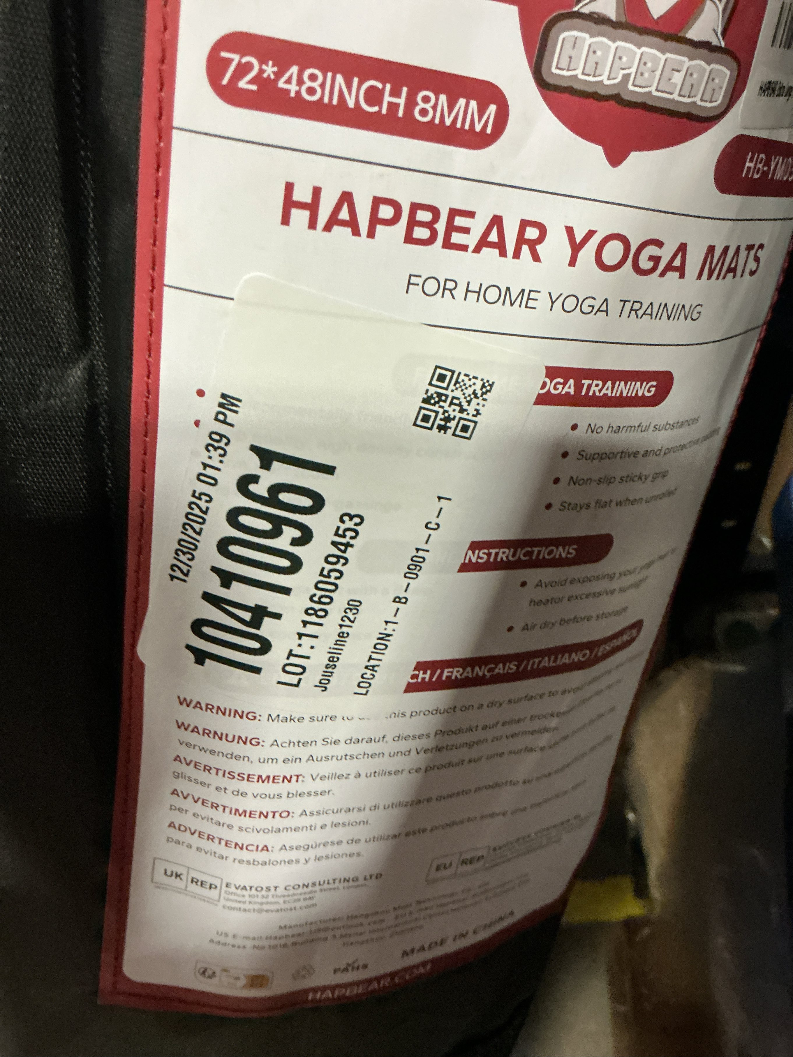 HAPBEAR Extra Large Yoga Mat - 72x48/78x54, 1/4 & 1/3 Thick, Non-Slip, Durable, Eco-Friendly, Wide Exercise Mat for Home Workouts, Yoga, Pilates, Stretching, Meditation (Barefoot Exercise)