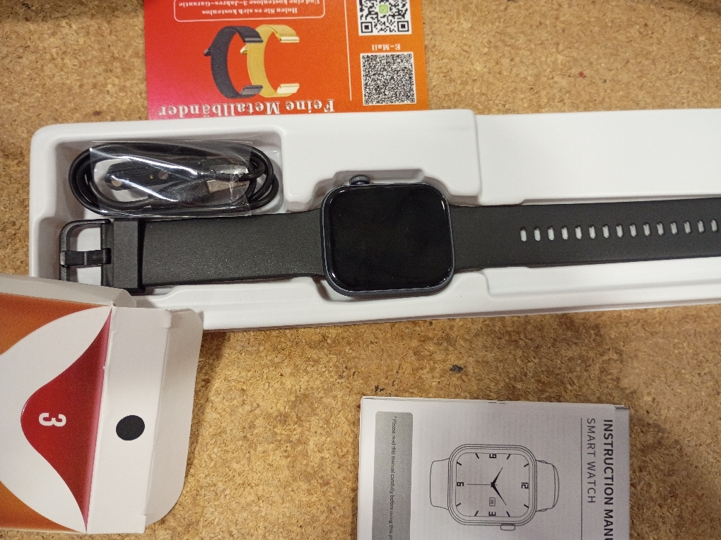 Smart Watch for Men Women Compatible with iPhone Samsung Android Phone 1.83 inch Full Touch Screen IP68 Waterproof Bluetooh Fitness Tracker Heart Rate/Sleep Monitor, Black