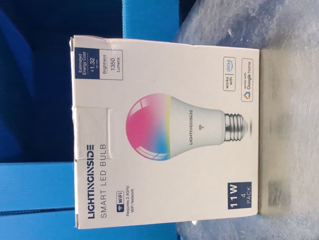 Pack of 4 11W Lightinginside Smart Light Bulbs 11W Equivalent, WiFi Smart Bulb Compatible with Alexa/Google Assistant/Smart Life, A19 E26 RGBCW Color Changing, No Hub Required,2.4G WiFi, ETL Listed, 11W 800LM, 4PCS
