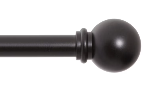 Kenney Chelsea 5/8 IN Adjustable Curtain Rod Black