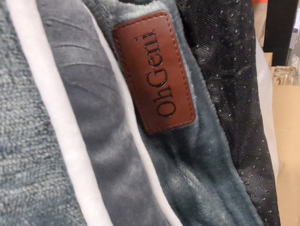 OhGeni Orthopedic Dog Couch Pet Sofa Large Sized Cat Beds with Comfort Foam Support, Soft Comfortable Fabric, Machine Washable Waterproof Removable Cover, 35-Inch (Gray)