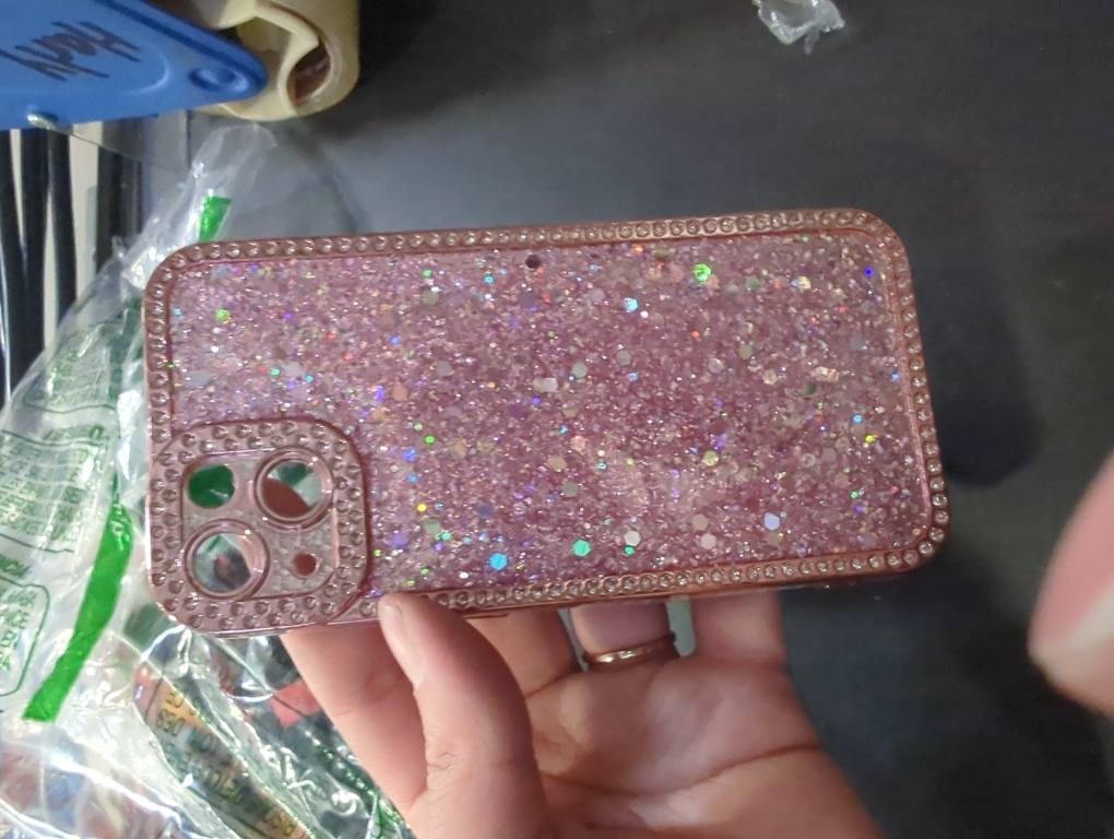 Lafunda for iPhone 13 Case Glitter, Luxury Shiny Bling Sparkly Phone Cover with Crystal Diamonds Rhinestone for Women Girls Soft TPU Slim Shockproof Protective Phone Case for iPhone 13 6.1, Pink