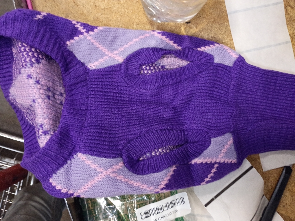 KOOLTAIL Dog Sweater, Knit Turtleneck Cold Weather Dog Sweaters for Small Medium Large Dogs,Soft Diamond Plaid Pullover Knitwear Pet Winter Warm Clothes,Pet Coat Puppy Sweater for Girls Boys,Purple L