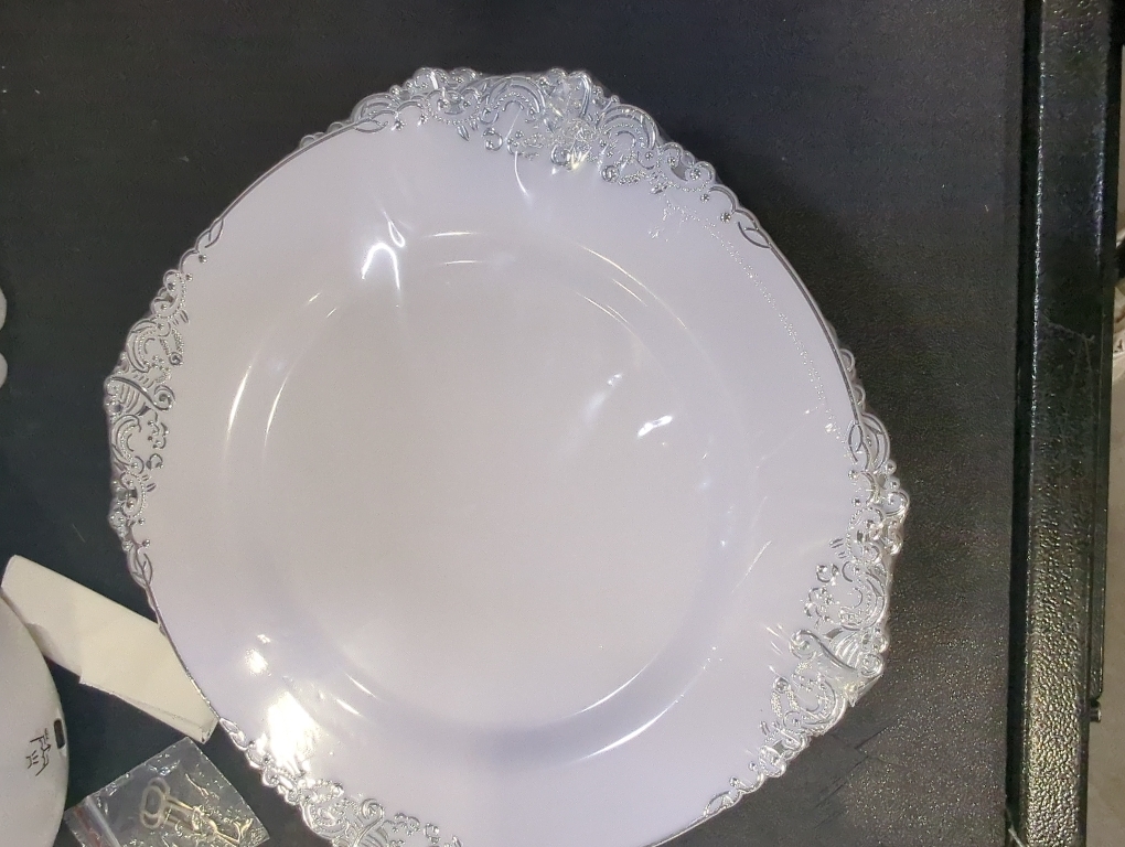 White Silver  Dessert Plates