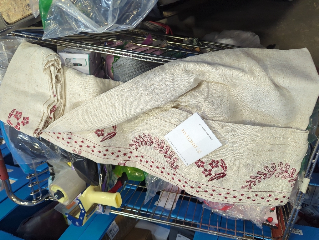 jinchan Belrose Linen Curtains for Bedroom Floral Curtains 84 Inch Length Linen Blend Burgundy Red Embroidered Drapes Farmhouse Flower Patterned Drapes for Living Room Window Treatments Set 2 Panels