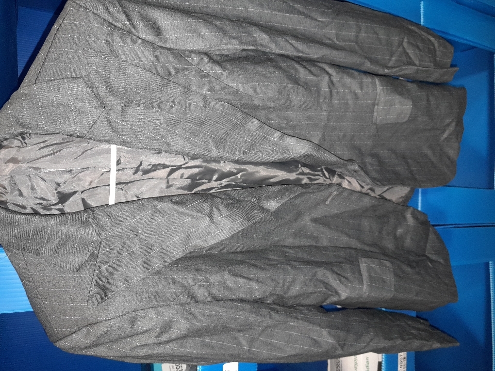 Emma James Womens Blazers Notched Lapel Long Sleeve with A Uniquely Shaped Striped Pattern Loose Fit Single Breasted Formal Suit Jacket size medium