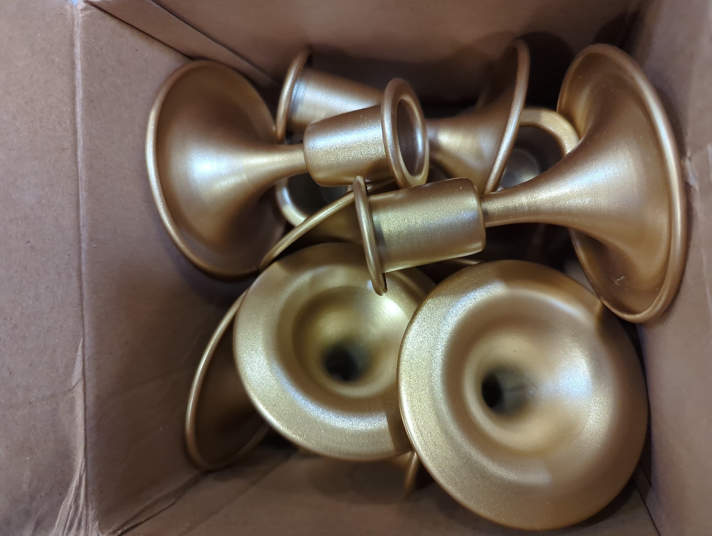 12 Pack Gold Taper Candle Holder Set of 12, Hewory Short Skinny Brass Candlestick Holders, Vintage Small Low Metal Candles Sticks for Wedding Centerpieces Christmas Birthday Party Holiday Dinning Table Decor