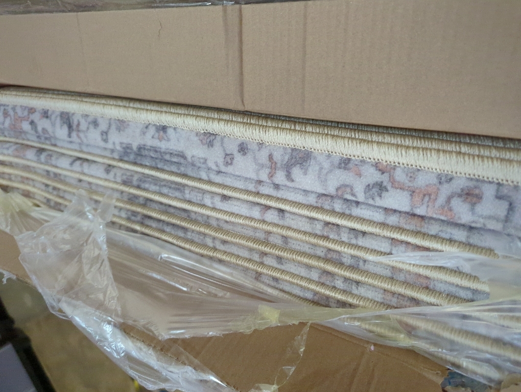 6.5x10 Durable Vinyl Rugs for Living Room, Vintage Floral Pattern for Dining Room, Bedroom, Home Office, Bobo Beige Non-Slip Large Rugs for Indoor&Outdoor RV, Deck, Backyard, Balcony,Modern Home Decor