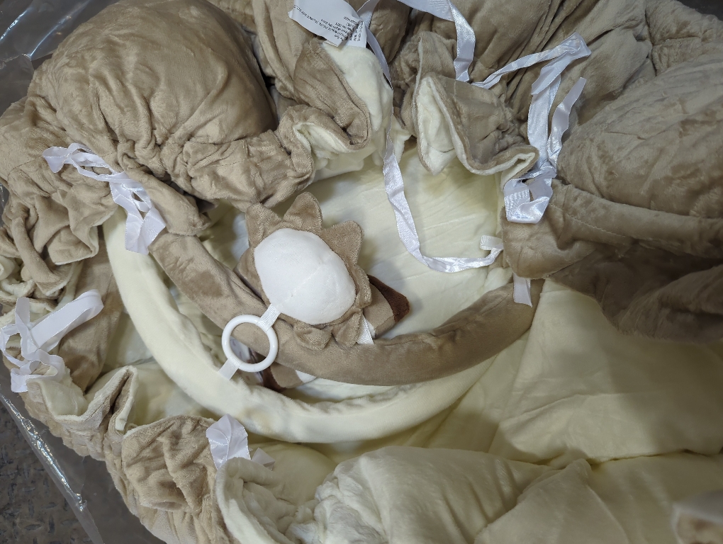 ANGELBLISS 5 in 1 Baby Play Gym Mat, Reversible Tummy Time Mat with 5 Sensory Toys for Stage-Based Developmental, Thick & Large Baby Activity Center from Newborn to Toddler (Khaki)