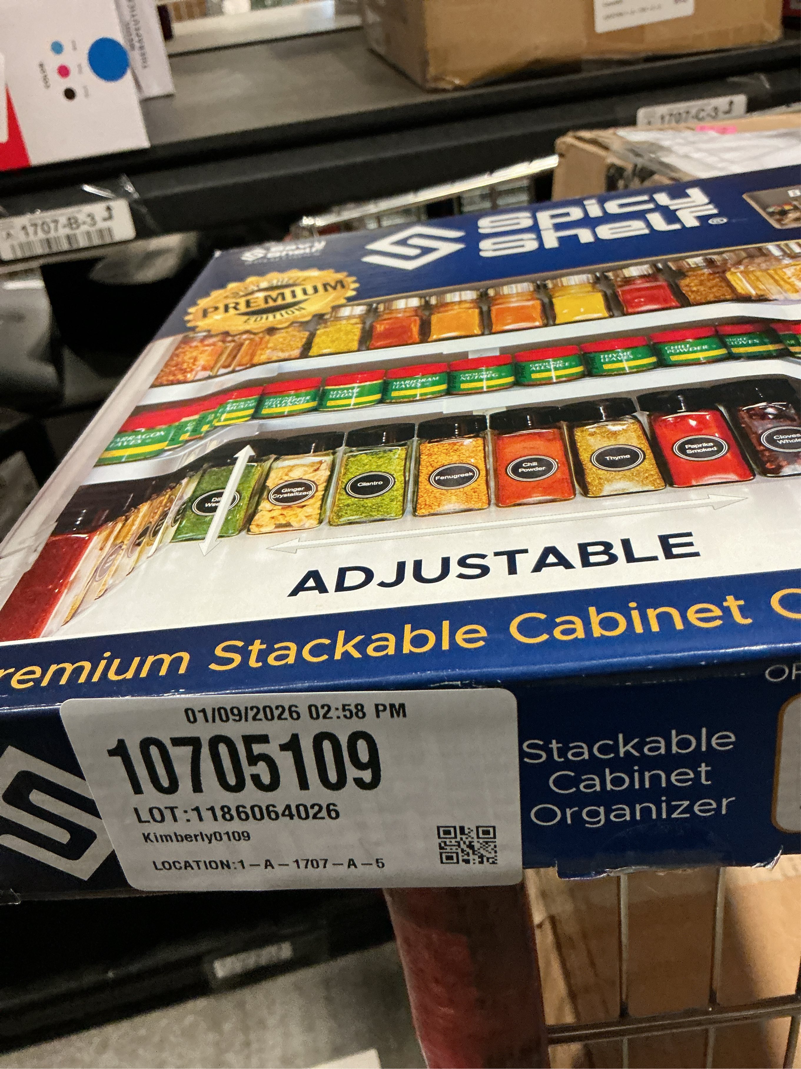 Spicy Shelf Deluxe - Expandable 2 Tiered Spice Rack Organizer for Cabinet & Pantry - Kitchen Seasoning Organizer - Cabinet Spice Racks for Inside Cabinets