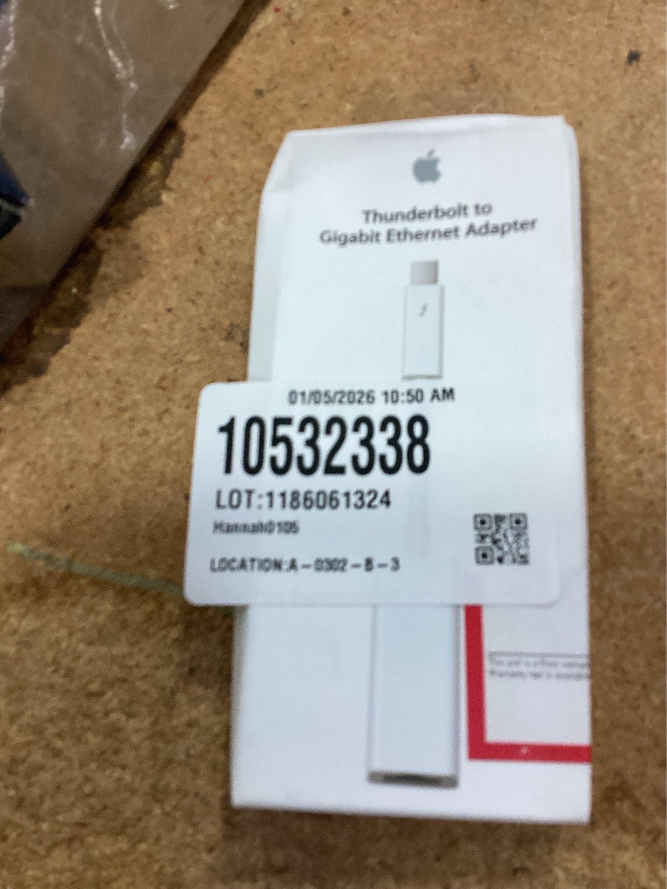 FAIR Thunderbolt to Gigabit Ethernet Adapter - White (MD463LL/A / A1433) (Acceptable)