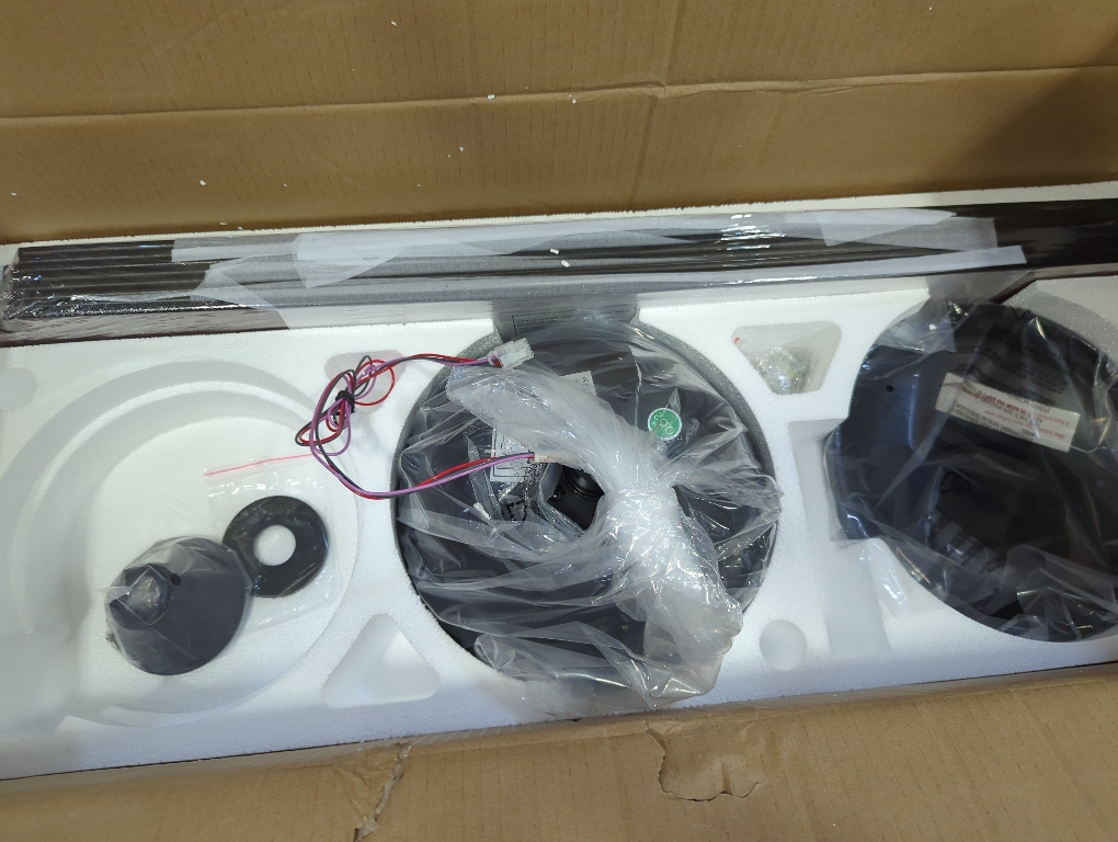 72 Inch Ceiling Fan no Light, Black Ceiling Fan with Remote, 6-Speeds, Quiet Reversible DC Motor, Industrial Ceiling Fans without Lights for Living Room, Garage, Patio, Indoor/Outdoor Use