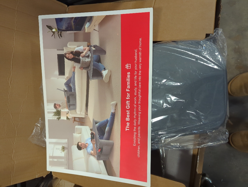 Reading Pillow for Gaming with Ergonomic Arm Rests, Wooden Lap Desk for Laptop, Support Pillow with Side Pockets for Reading, Writing, Working, Gaming on Bed, Couch or Floor (Gray, Large)