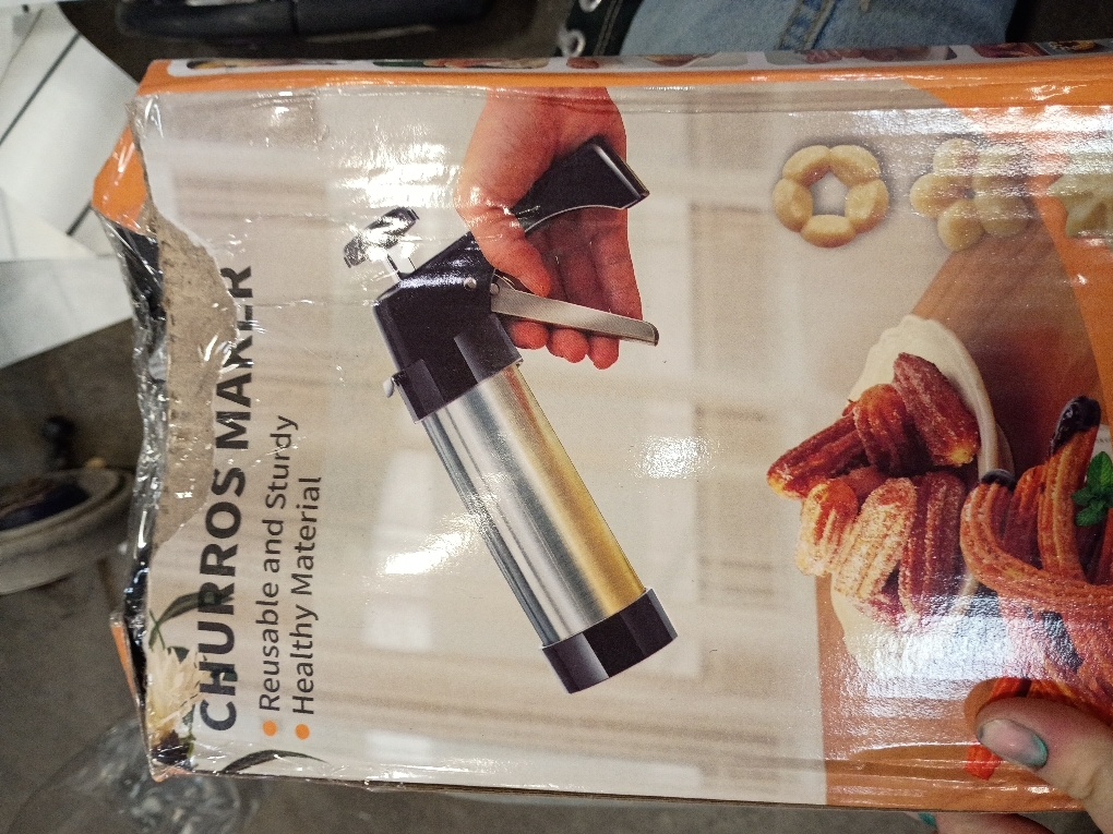 Churro Maker Machine & Cookie Press 4in1 Manual Churros Maker with Nozzles, Jerky Gun, Piping Kit, Cookie Press Gun, Make Churros, Cookies, Donuts, Baking Accessories Included (churreras para churros)