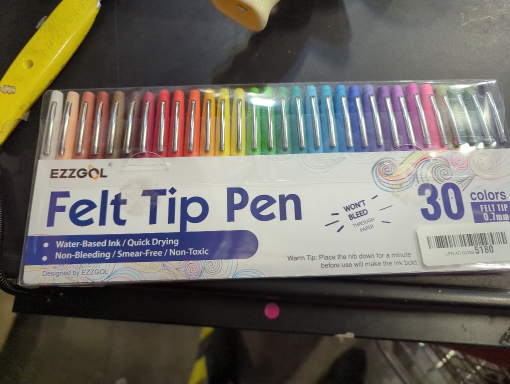 30 Pcs Felt Tip Pens 0.7mm Medium Point Felt Pen Bulk 12 Colors Markers Journal Planner for Teachers Students Journaling Writing Note Art Office School Supplies