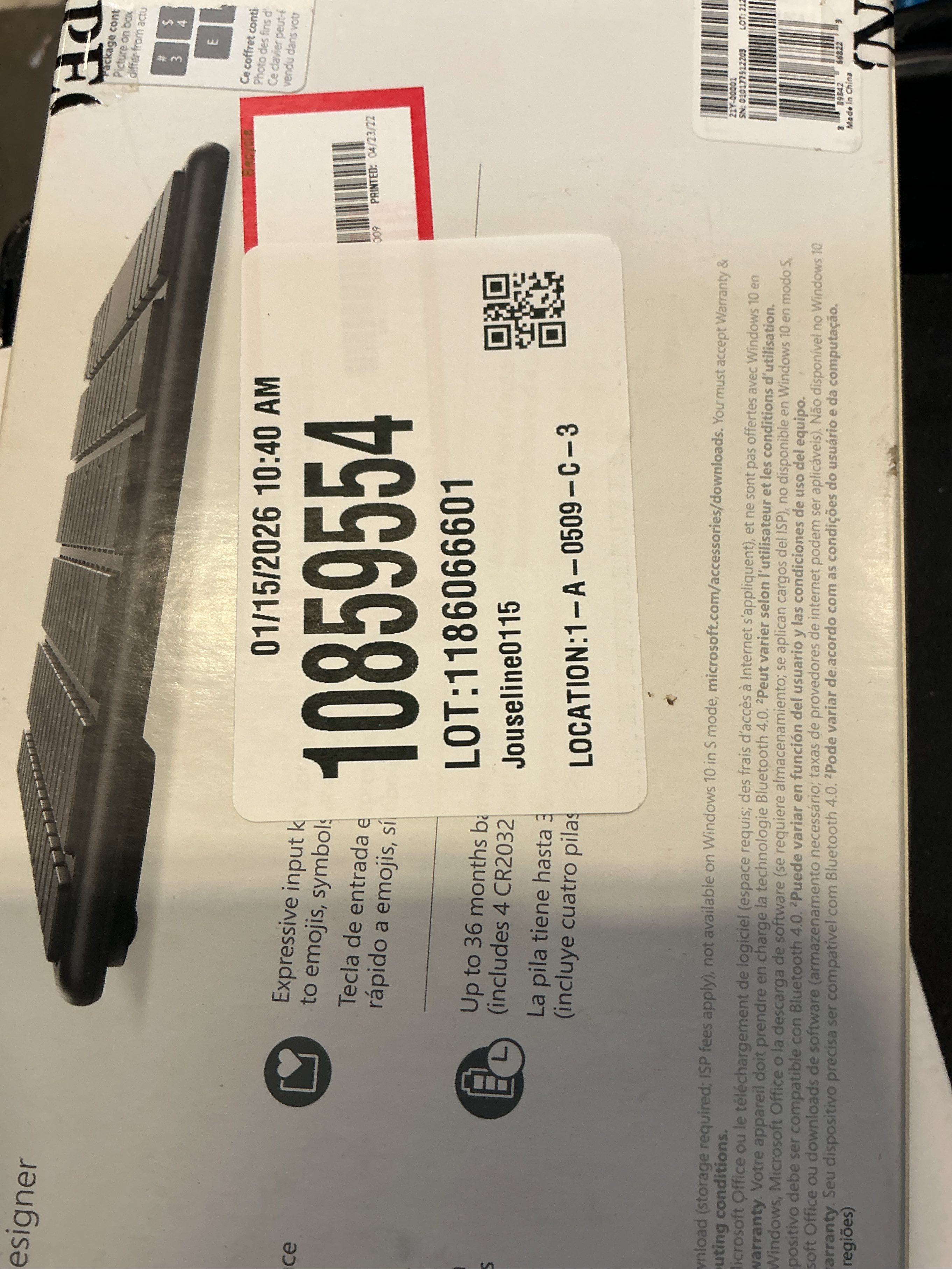 Microsoft 21Y-00001 Bluetooth Compact Keyboard, Black - Blue