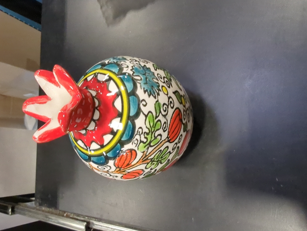 Armenian Pottery Jerusalem Painted Pomegranate