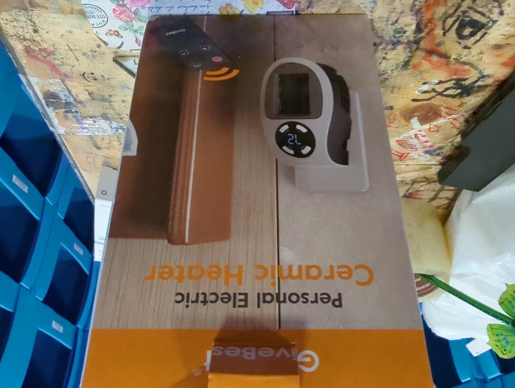 GiveBest Programmable Space Heater with LED Display, Remote Wall Outlet Electric Heater with Thermostat and Timer for Home Office Bathroom Indoor Use, Small Plug in 450 Watt Heater, ETL Listed