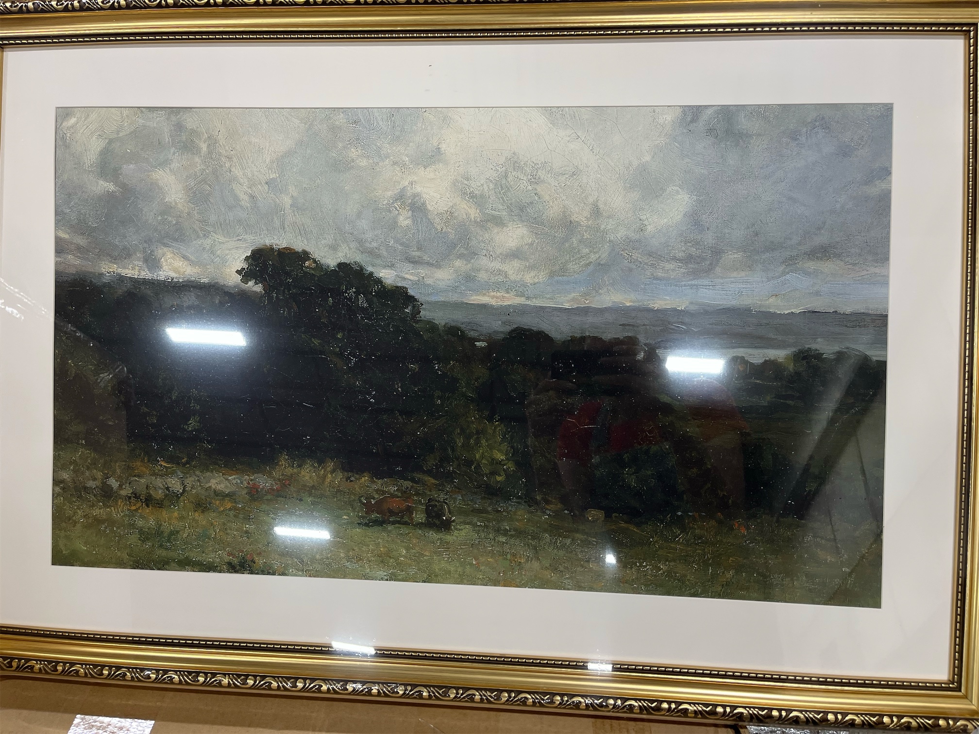 ARPEOTCY Vintage Gold Framed Wall Art, 11x14 Inch Pastures Landscape Retro Picture Paintings, Antique Canvas Artwork, Victorian Picture Photo Frame Wall Decor for Gallery Bathroom Bedroom