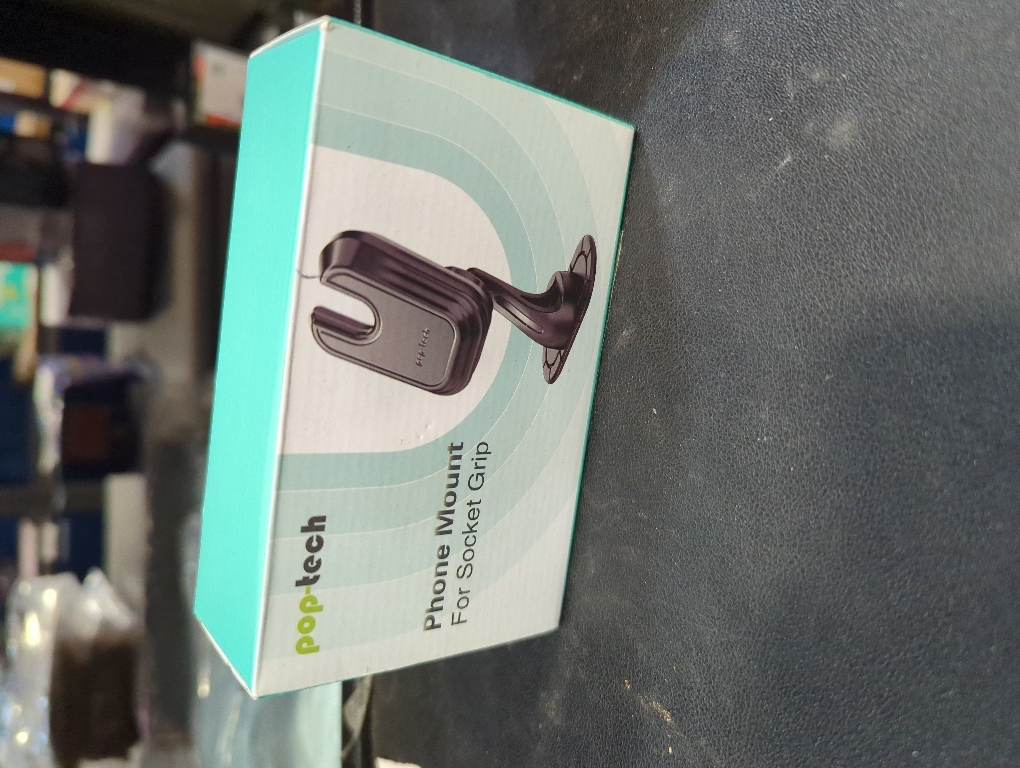 Car Phone Mount for Pop Socket: Strong Adhesive Cell Phone Holder for Automobile Dashboard - Adjustable Dash Sticky Cellphone Stand for iPhone Samsung with Thick Socket Wallet Grip Card Holder