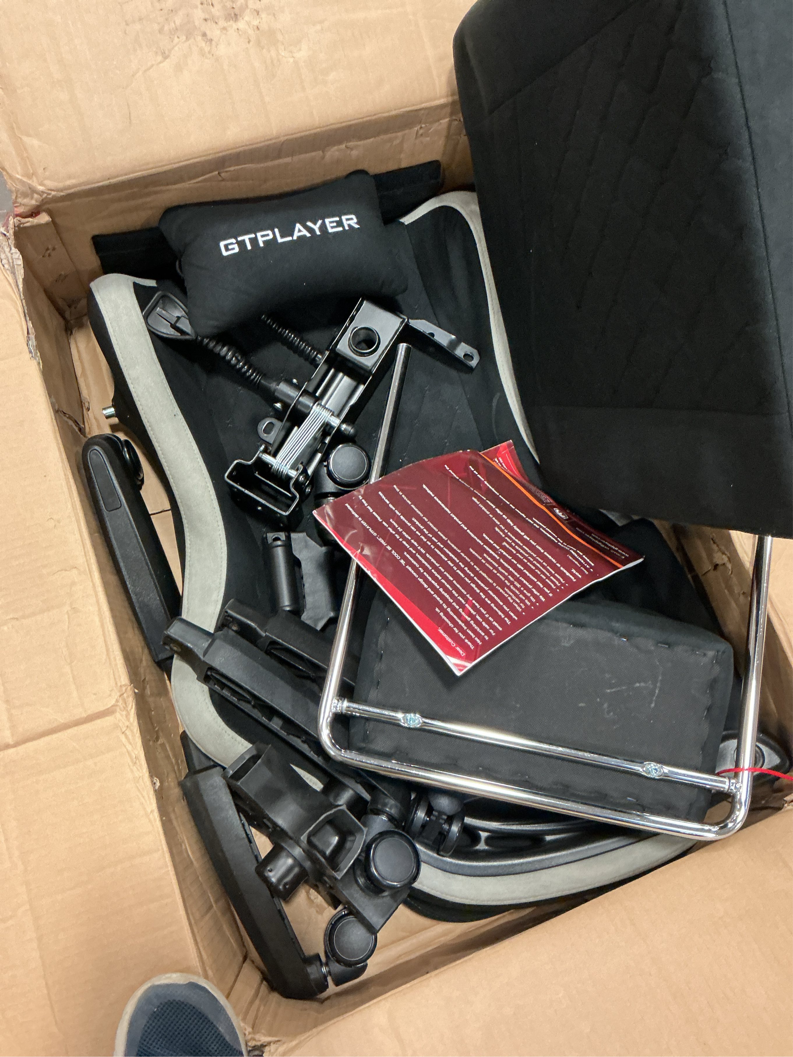 GTPLAYER Gaming Chair, High Back Leather Computer Game Chair with Footrest, Ergonomic Height Adjustable Office Chair with Removable Cover and Lumbar Support for Gaming and Work (Black)