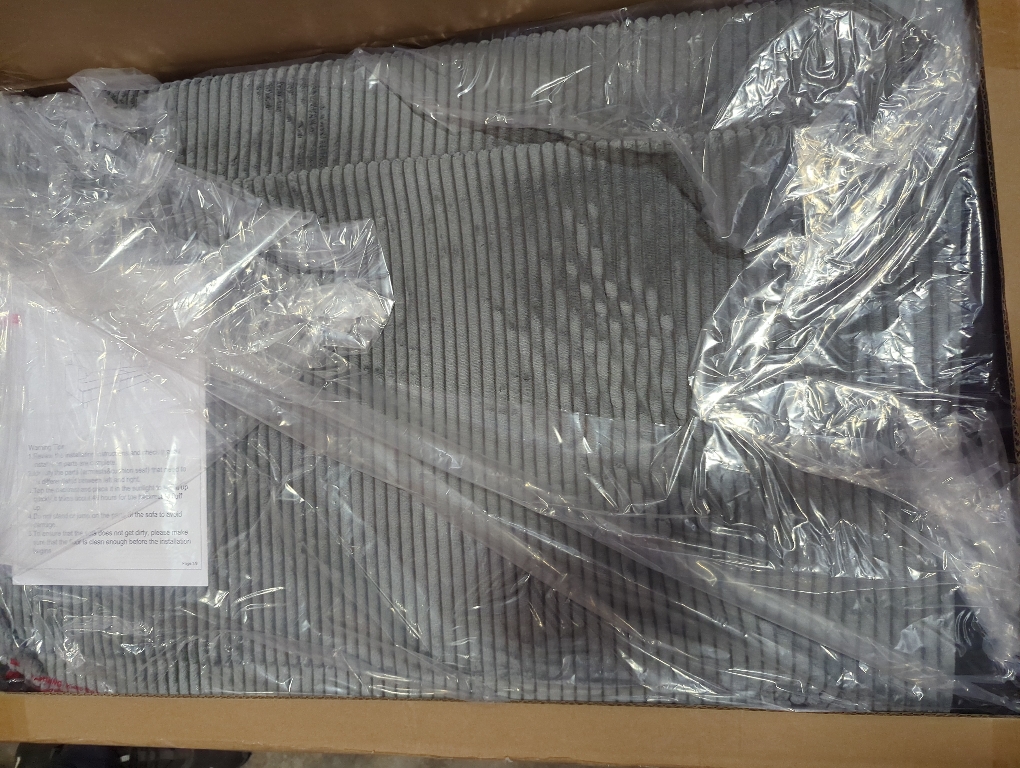 Gray 87Solid Wood Leg Corduroy 3-Person Sofa with 2 Pillows