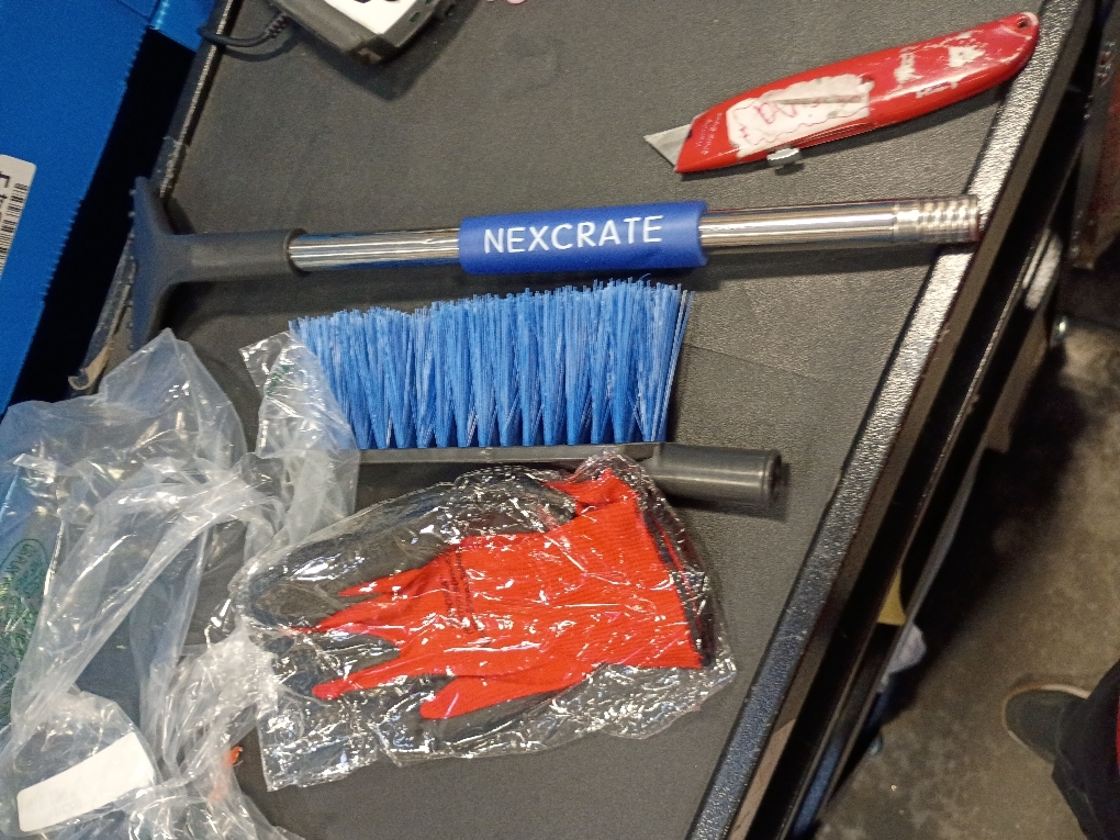 Extra Long Telescoping Car Snow Brush & Ice Scraper - Adjustable 35.2 to 51.57 Handle, Wide Bristles for SUV & Truck Windshields (Blue)