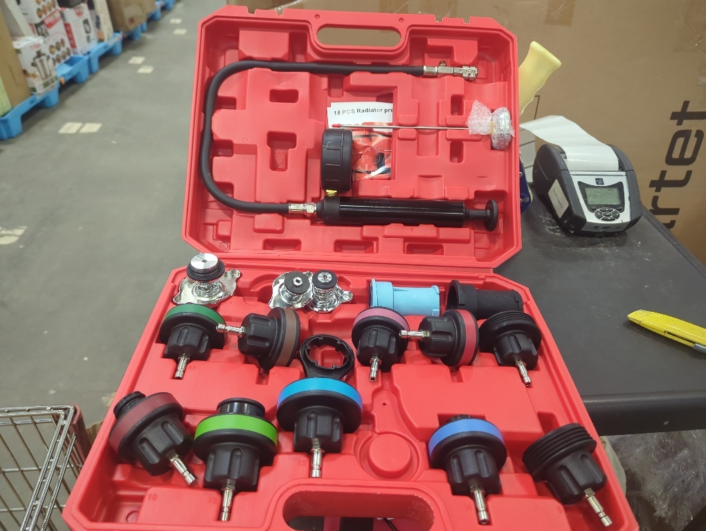18PCS Radiator Pump Pressure Tester Kit | Coolant Pressure Tester Kit Cooling System Pressure Tester Kit for Automotive Cooling System Water Tank Leakage Detection