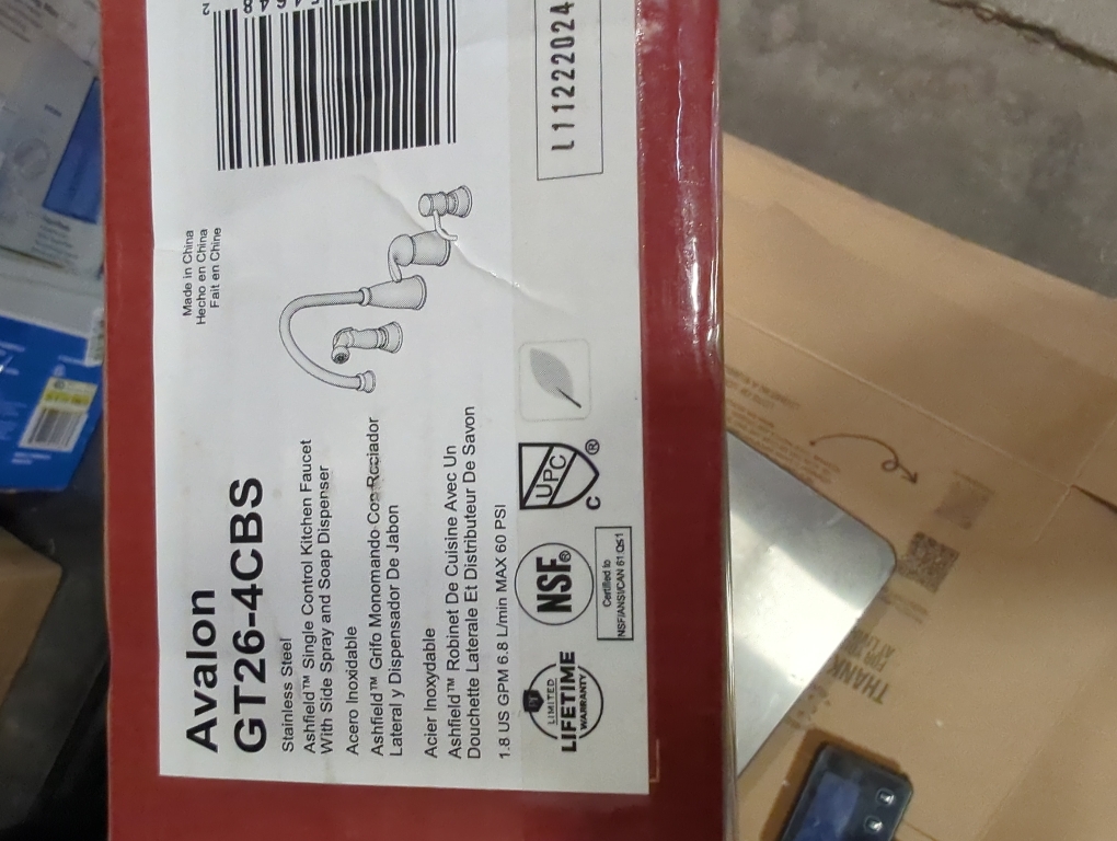 Avalon Single Handle High-Arc Standard Kitchen Faucet with Side Sprayer and Soap Dispenser in Stainless Steel