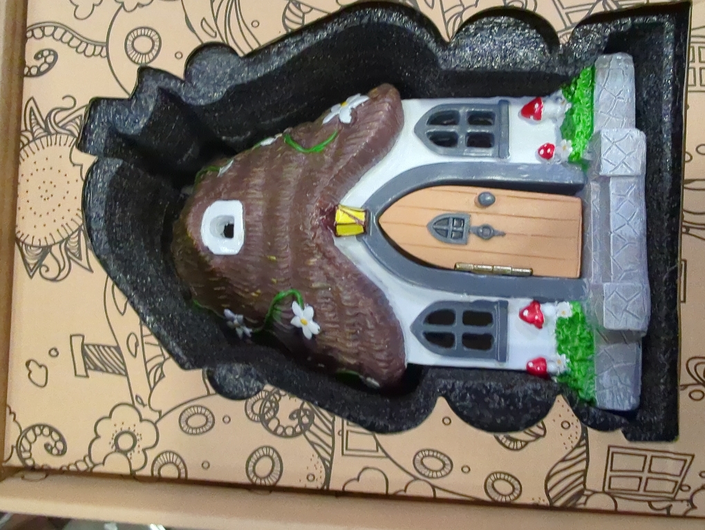 WILD PIXY Fairy Garden House - Glow in The Dark Fairy Cottage with Opening Door and Solar LED Light, Beautiful Miniature Garden Decoration for Indoor or Outdoor Fairy Gardens - 7.1 Fairy House