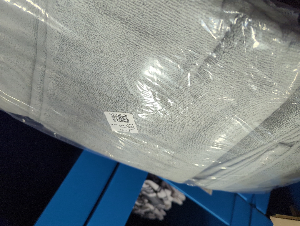 3 Pcs Haven Organic Cotton Terry Bath Towel in Harbor Mist Grey