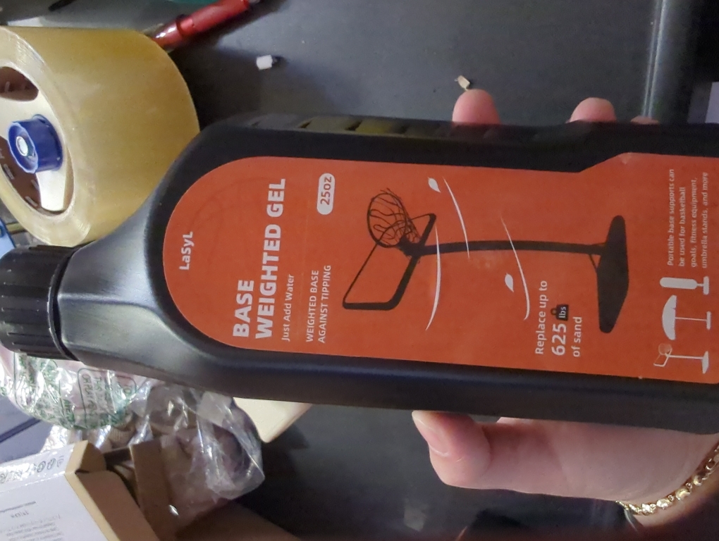 LaSyL Base Weighted Gel (25/50 Ounces) - Sand & Sandbag Replacement for Anchoring Portable Basketball Hoops, Outdoor Umbrellas and Volleyball Nets - More Effective Than Water Alone