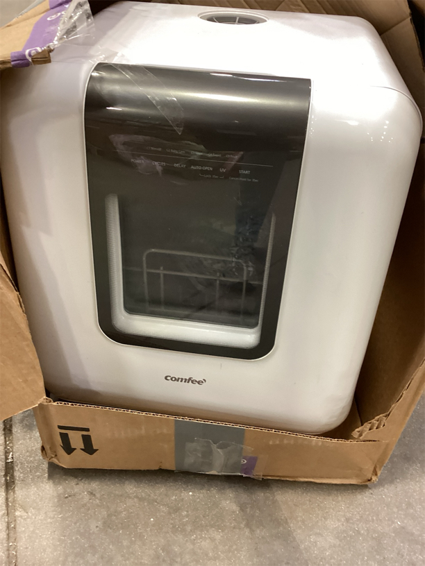 COMFEE' Countertop Dishwasher, Portable Dishwasher with 6L Built-in Water Tank, Mini Dishwasher with More Space Inside, 7 Programs, UV Hygiene& Auto Door Open, for Apartments, Dorms& RVs, White