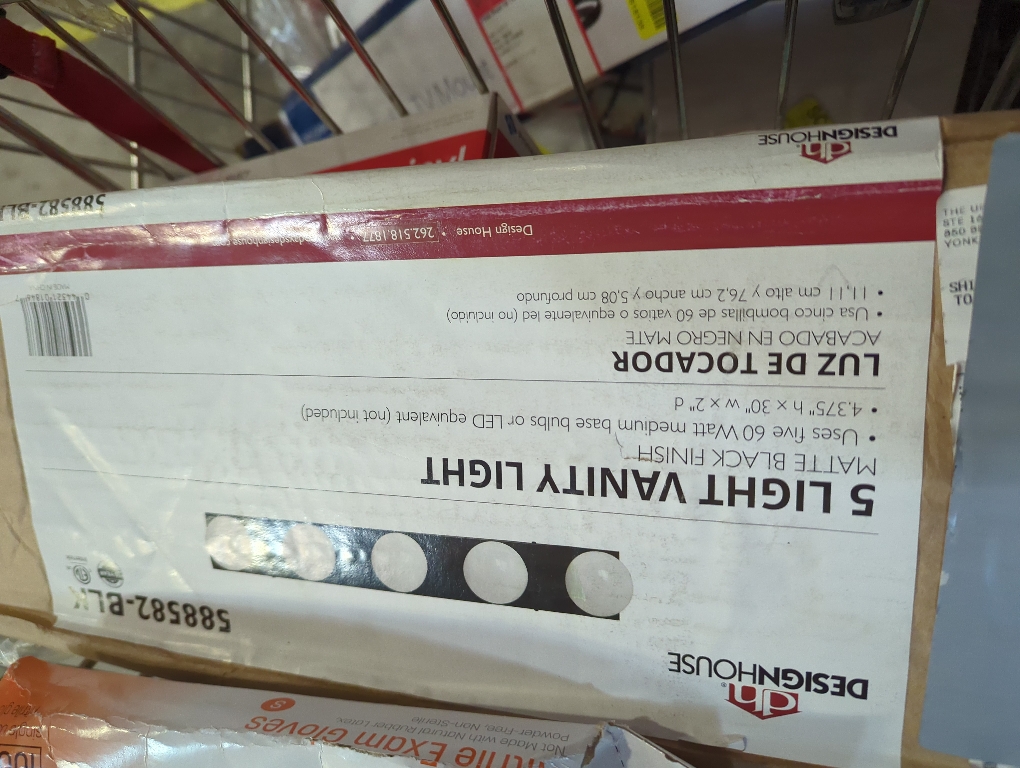 Design House Contemporary 30 in. 5-Light Matte Black Indoor Vanity Light