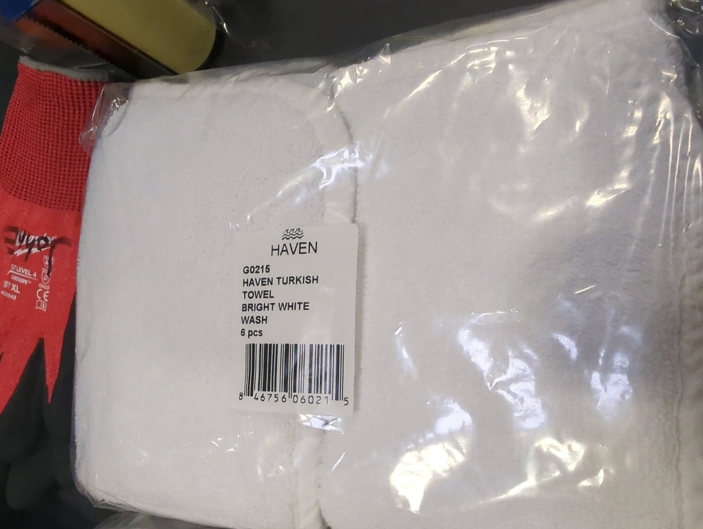 Set of 6 Color White Haven Turkish towel bright white wash