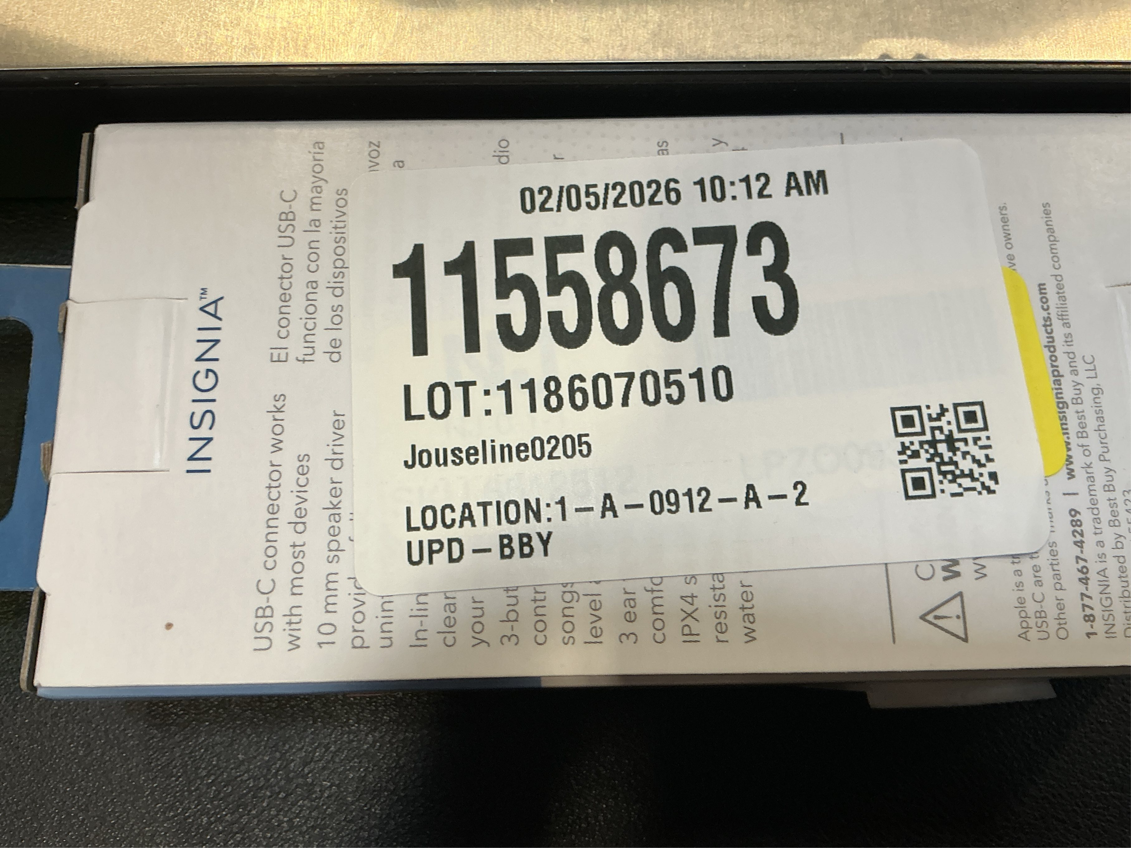 Insignia™ - USB-C Wired Earbud Headphone - Black