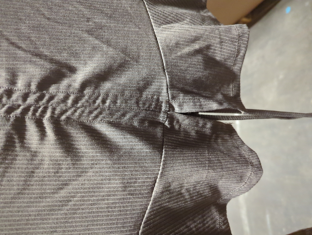 Size Large Capella USA Ribbed Drawstring Front Long Sleeve Peplum Top