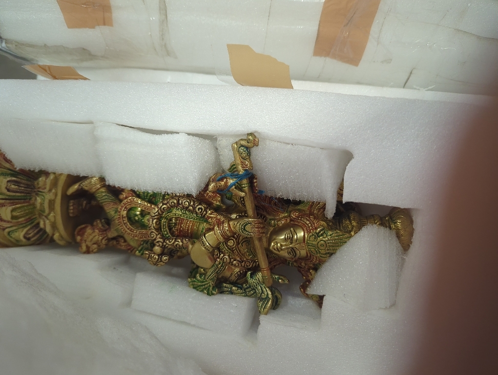 eSplanade Brass Krishna Kishan Murti Idol Statue Sculpture | Pooja Idols | Home Decor (15 Inch)