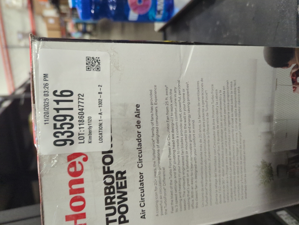 Honeywell TurboForce 11.3 in. H 3 speed Air Circulator Fan