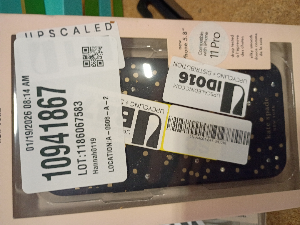 kate spade new york Protective Hardshell Case (1-PC Comold) for iPhone 11 Pro, Soft Touch Disco Dots Black/Gold/Crystal Gems/Pearls