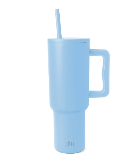 Simple Modern Trek 40oz Stainless Steel Tumbler Light Blue: Portable Drinkware for Cold Beverages, Hand Wash