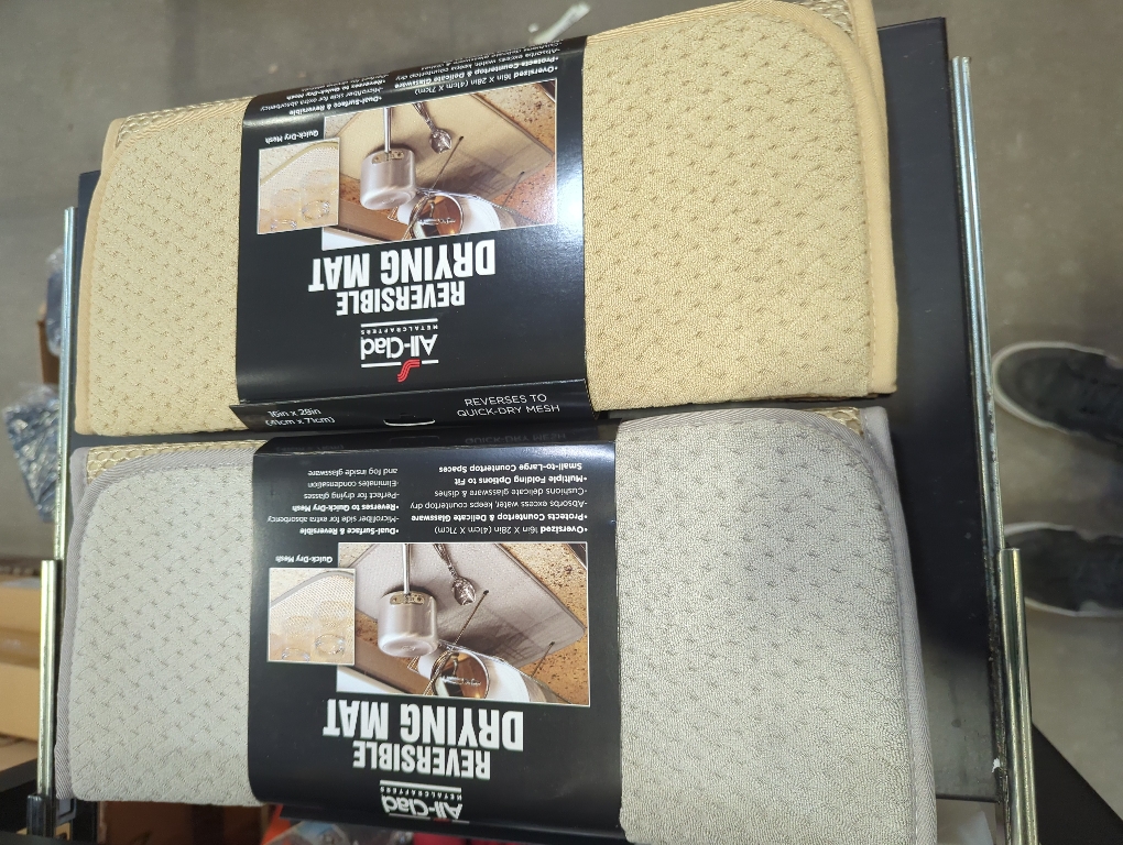 All-Clad Premium Reversible Dish Drying Mat for Kitchen: 16 x 28 Ultra-Absorbent, Long-Lasting, No Condensation, and Oversized for Large Pots and Pans - 2 Pack, Cappuccino and Titanium