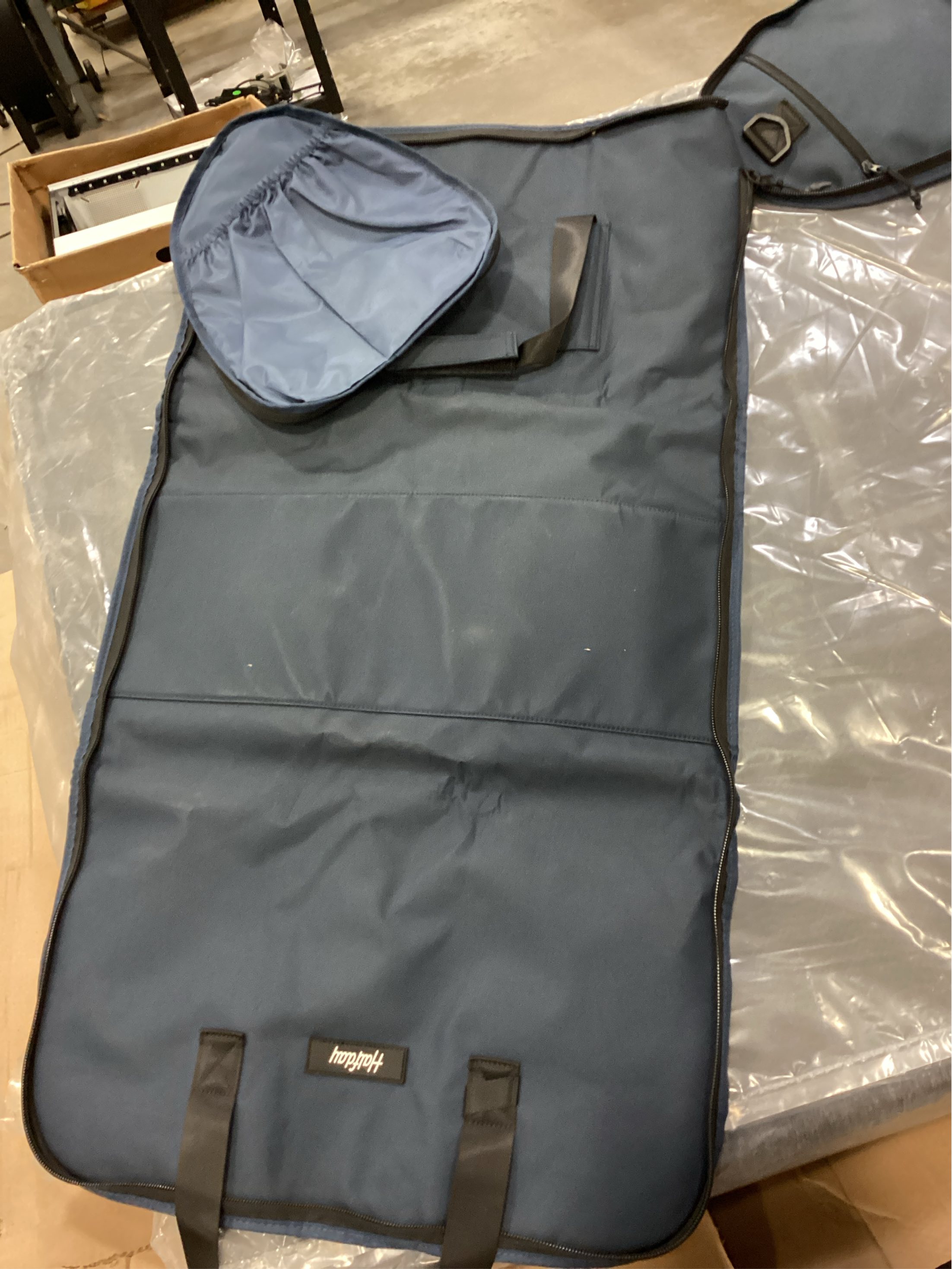 Halfday Convertible 2-in-1 Garment Duffel Weekender Bag 45L | Wrinkle-Free Travel, Hanging Suit Compartment, Shoe Pockets, Trolley Sleeve. Durable & Water-Resistant Carry-On, Marine