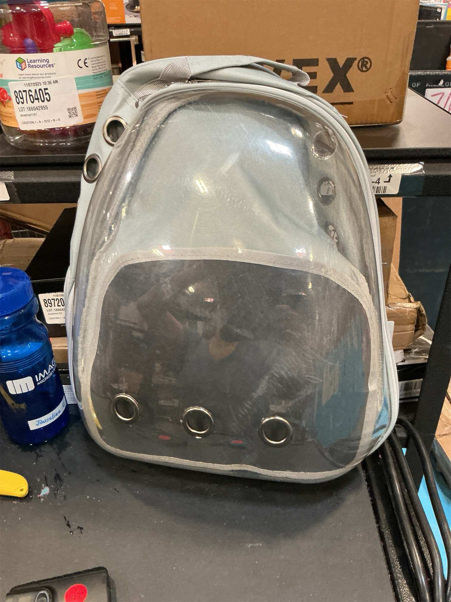 Pet Backpack Carrier with Harness Backpack for Cats, Small Dogs, Bunnies etc with Harness Included, Pet Carrier for Traveling, Walking, Hiking and Outdoor Activities (Grey)