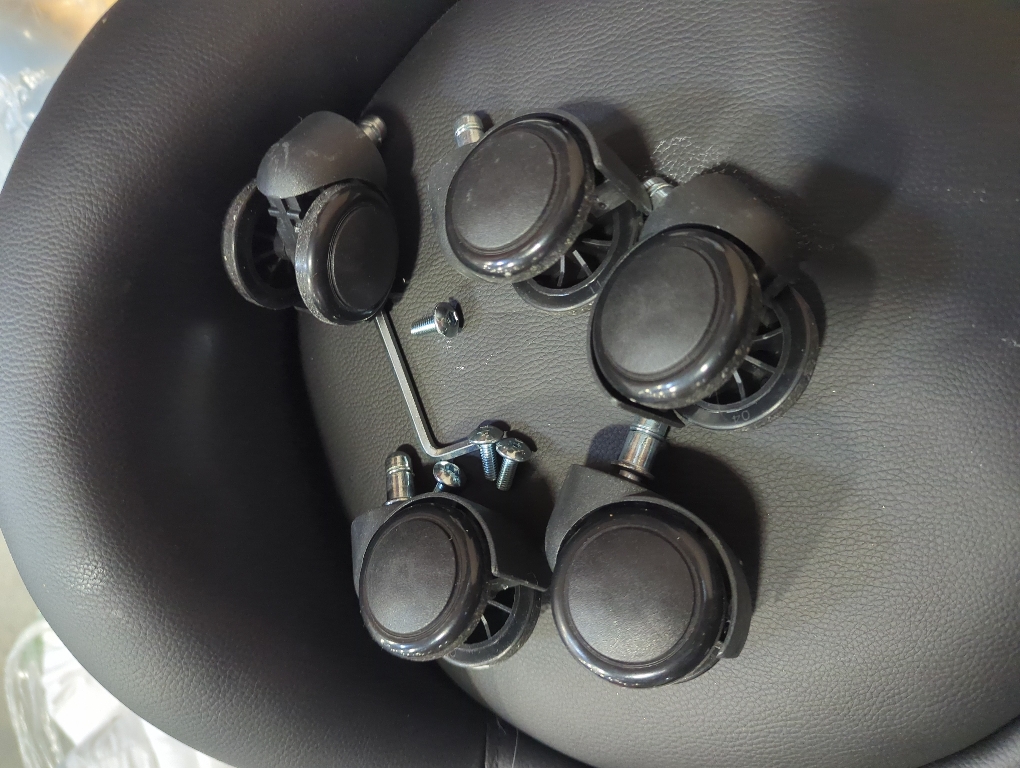 KKTONER PU Leather Round Rolling Stool with Foot Rest Height Adjustable Swivel Drafting Work SPA Task Chair with Wheels (Black)