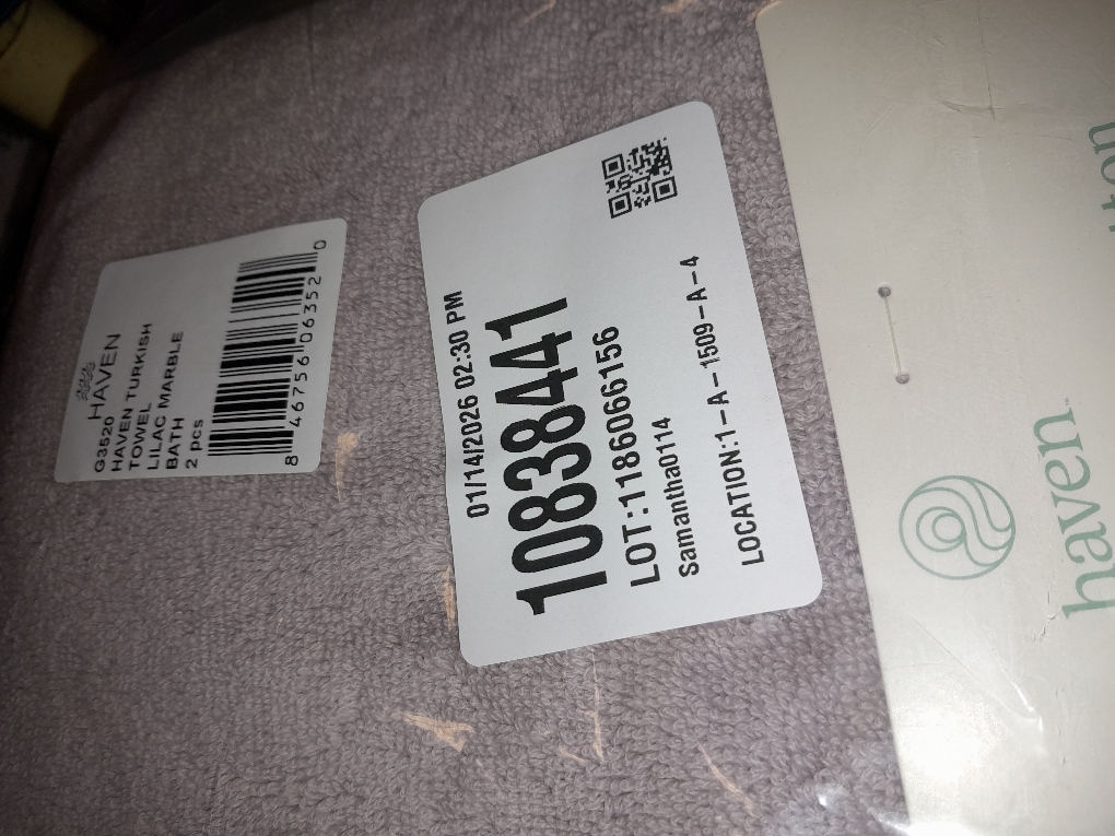 Haven Turkish Cotton Bath Towel in Lilac Marble