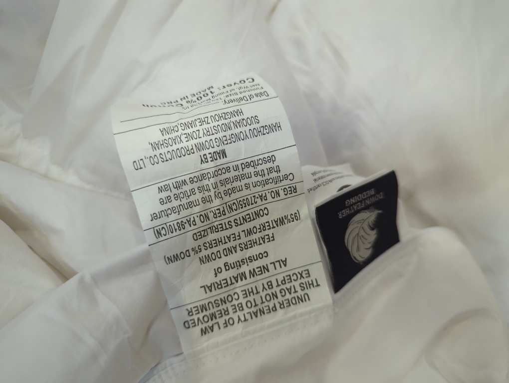 Feather Comforter, Filled with Feather and Down, White Duvet Insert - Luxurious Hotel Collection Bed Blanket Comforter - 100% Cotton Shell - 128 x 98