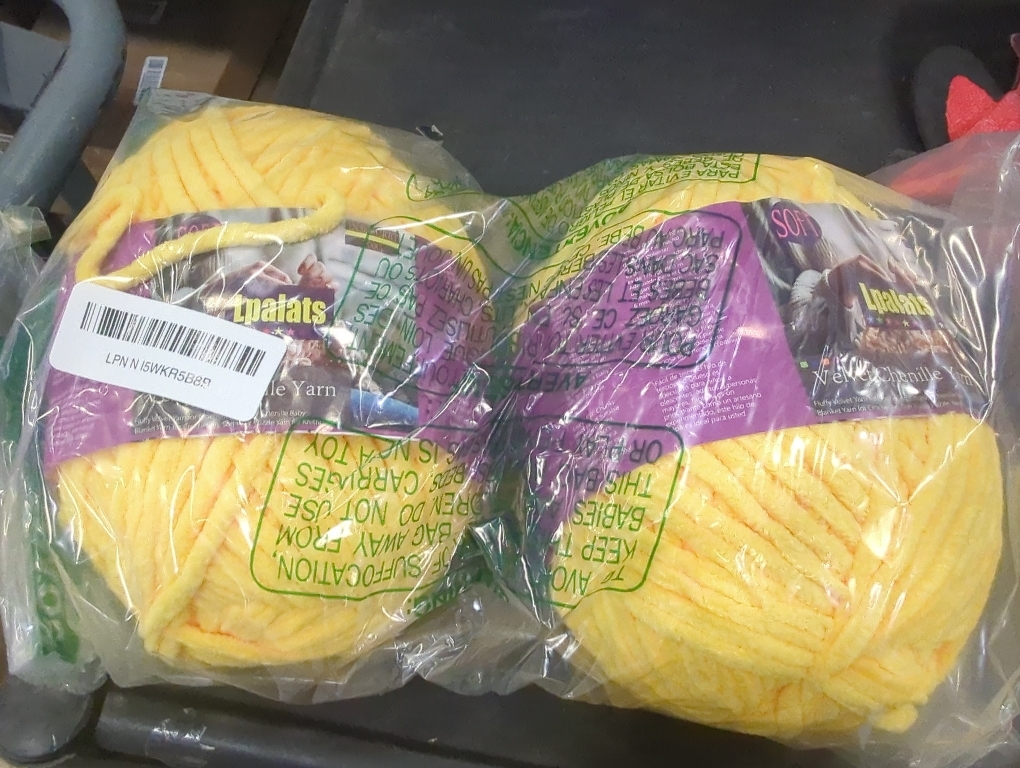 Set of 2 Color yellow Chunky Chenille Yarn for Crocheting - 2x200g Baby Blanket Yarn for Crocheting Soft - 350 Yards Fluffy Thick Plush Yarns for Knitting Blankets Amigurumi (2, Yellow)
