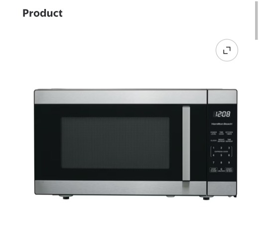 Hamilton Beach 1.6 cu ft. Sensor cook countertop microwave oven