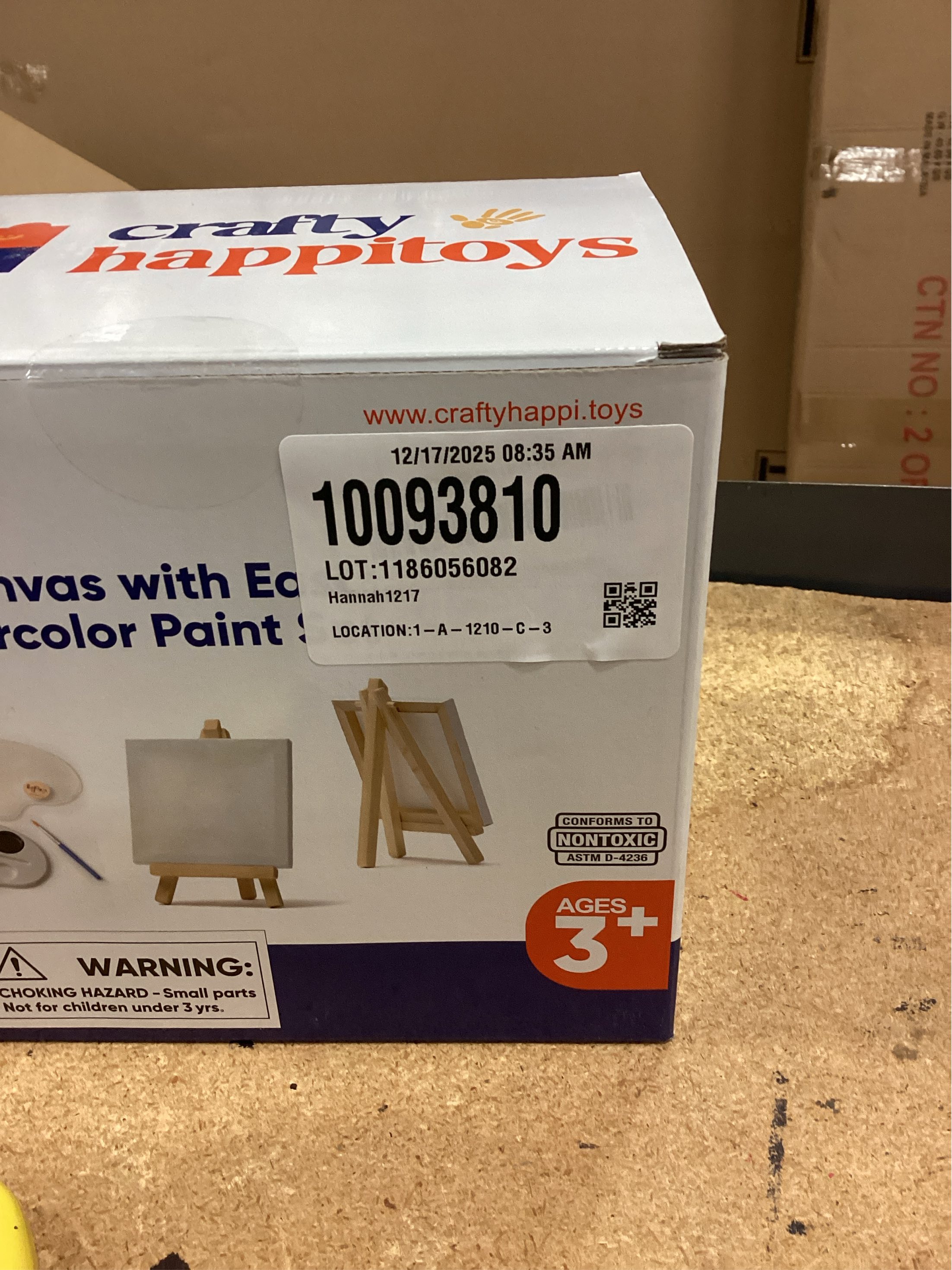 Mini Canvas and Easel Set with Watercolor Paint in Bulk Set of 12 - Kids Art Party Favors & Party Supplies - 4x4 Small Canvases for Painting with Easel - Water Colors Paint for Kids